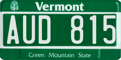 VT license plate AUD815