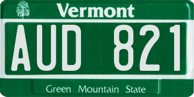 VT license plate AUD821
