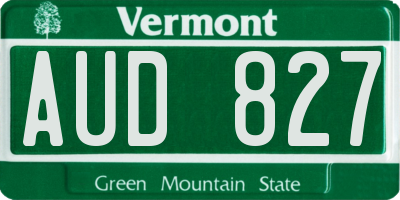 VT license plate AUD827