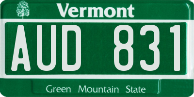 VT license plate AUD831