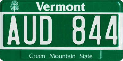 VT license plate AUD844
