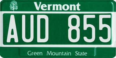 VT license plate AUD855