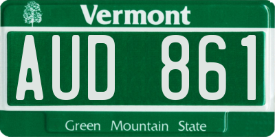 VT license plate AUD861