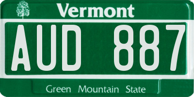 VT license plate AUD887