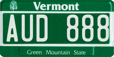 VT license plate AUD888