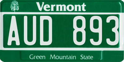 VT license plate AUD893