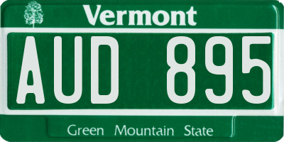 VT license plate AUD895