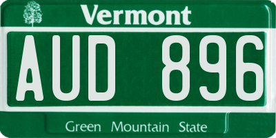 VT license plate AUD896