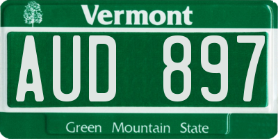 VT license plate AUD897