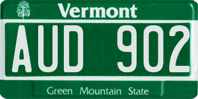 VT license plate AUD902