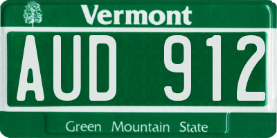 VT license plate AUD912