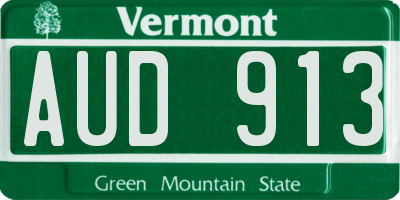 VT license plate AUD913