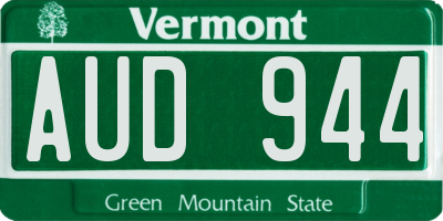 VT license plate AUD944