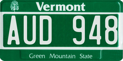 VT license plate AUD948
