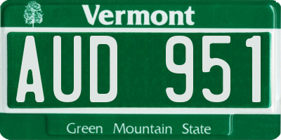 VT license plate AUD951