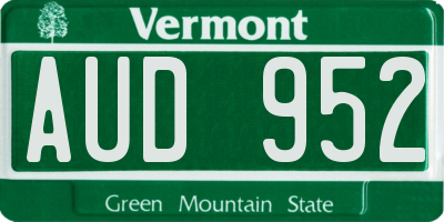 VT license plate AUD952
