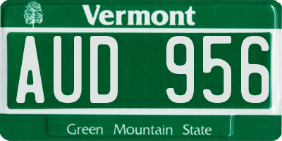 VT license plate AUD956