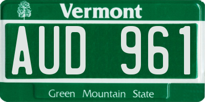 VT license plate AUD961