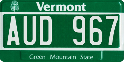 VT license plate AUD967