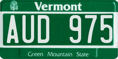 VT license plate AUD975