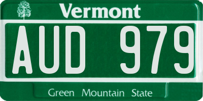 VT license plate AUD979