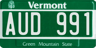 VT license plate AUD991