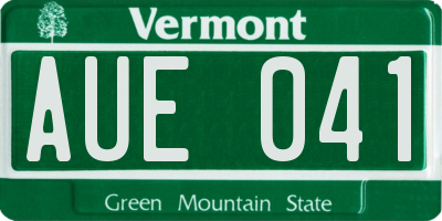 VT license plate AUE041