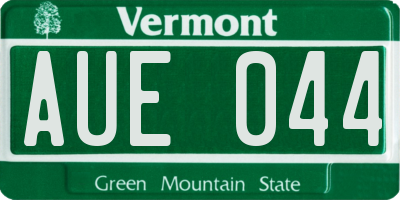 VT license plate AUE044