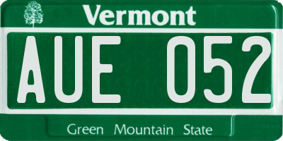 VT license plate AUE052