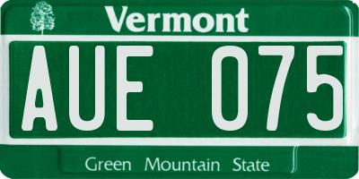 VT license plate AUE075
