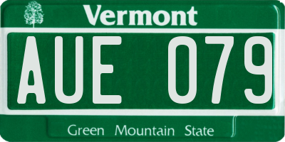 VT license plate AUE079