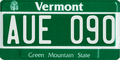 VT license plate AUE090