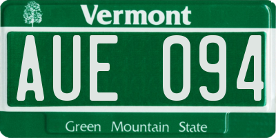 VT license plate AUE094