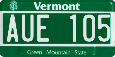 VT license plate AUE105
