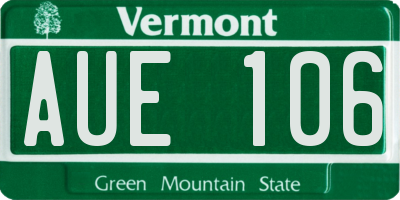 VT license plate AUE106