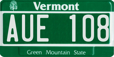 VT license plate AUE108