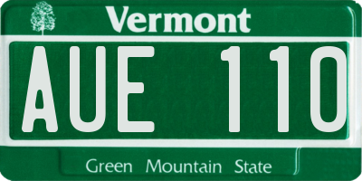 VT license plate AUE110