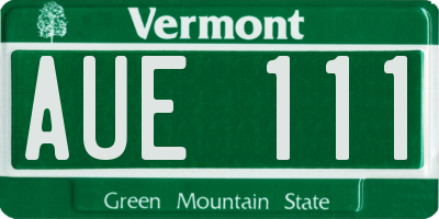 VT license plate AUE111