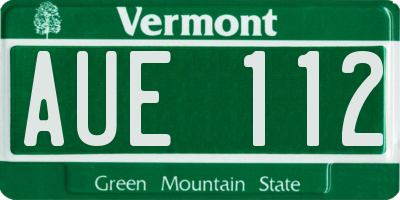 VT license plate AUE112
