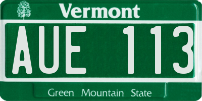 VT license plate AUE113