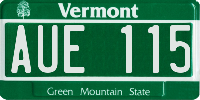 VT license plate AUE115