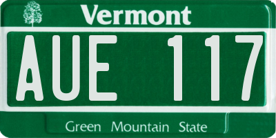 VT license plate AUE117