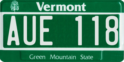 VT license plate AUE118