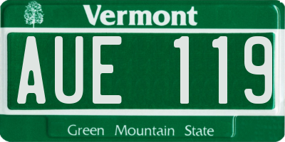 VT license plate AUE119