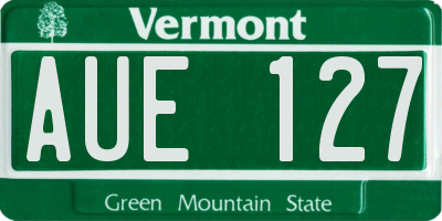VT license plate AUE127