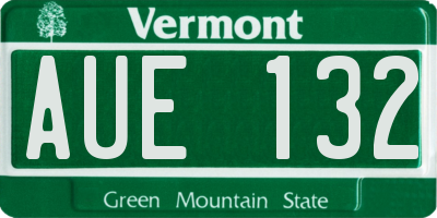 VT license plate AUE132