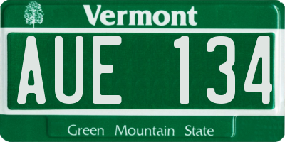 VT license plate AUE134