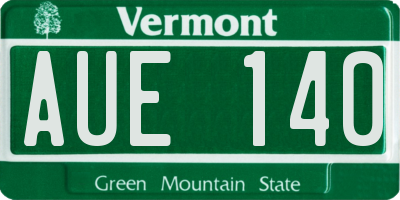 VT license plate AUE140