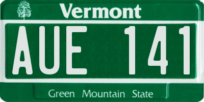 VT license plate AUE141