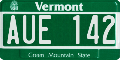 VT license plate AUE142